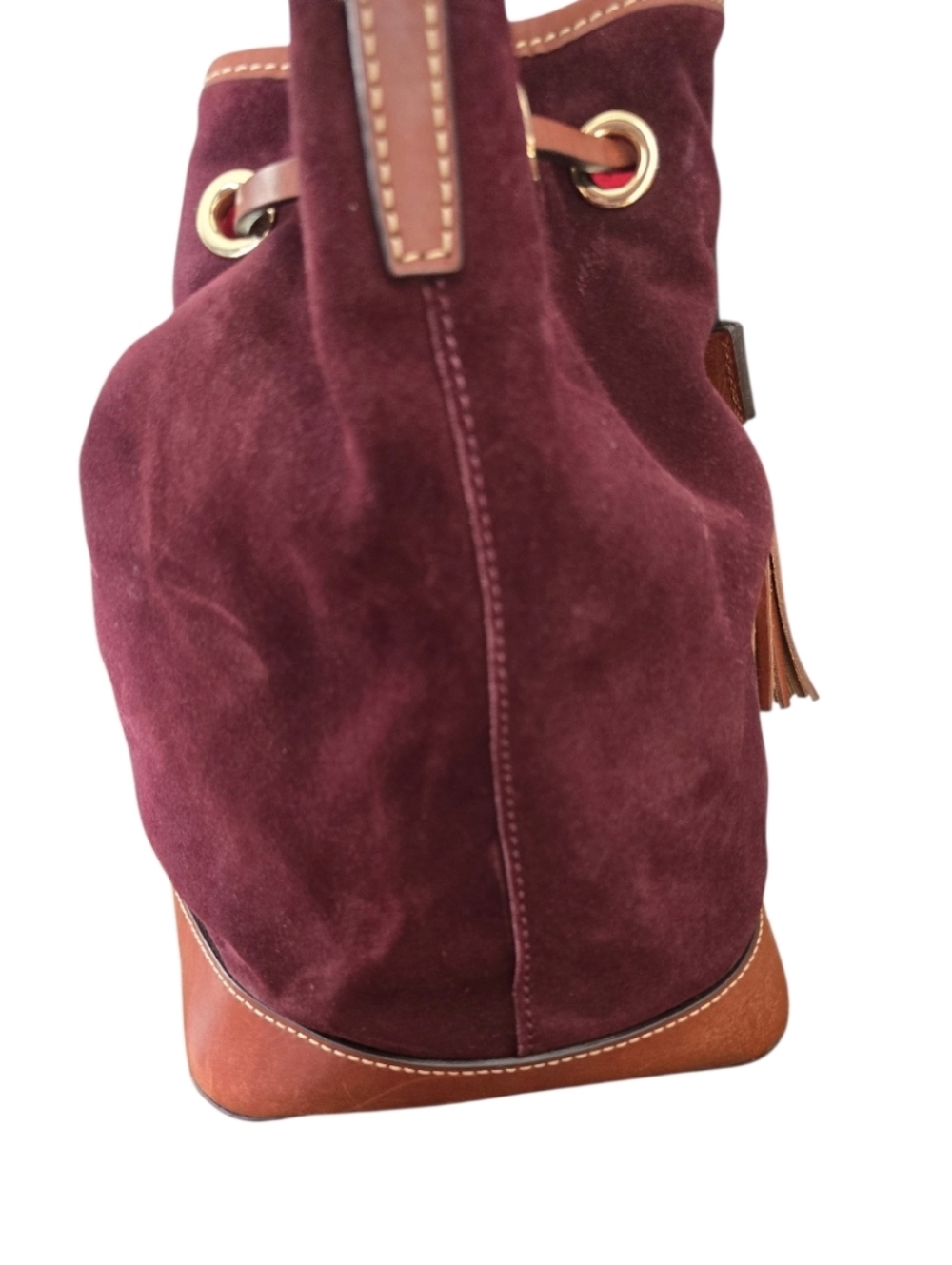 Dooney & Bourke Suede Drawstring Crossbody/Shoulder Bucket Bag In EUC - Picture 9 of 15